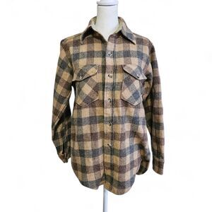 Woolrich 85% Wool Vintage Plaid Buffalo Check Shacket Jacket Workwear Gorpcore M